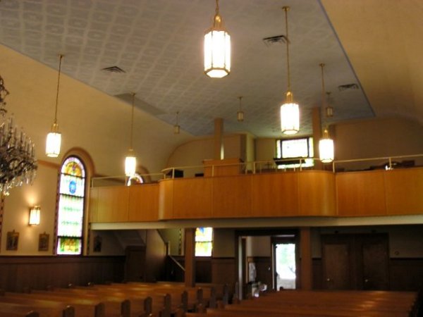 Newly painted acoustical ceiling